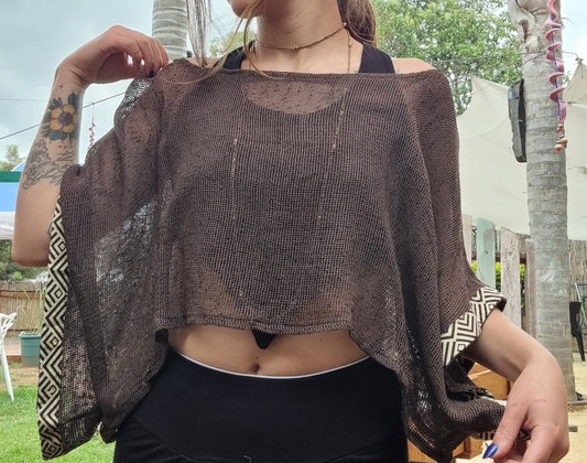 Cotton Throw Mesh Top
