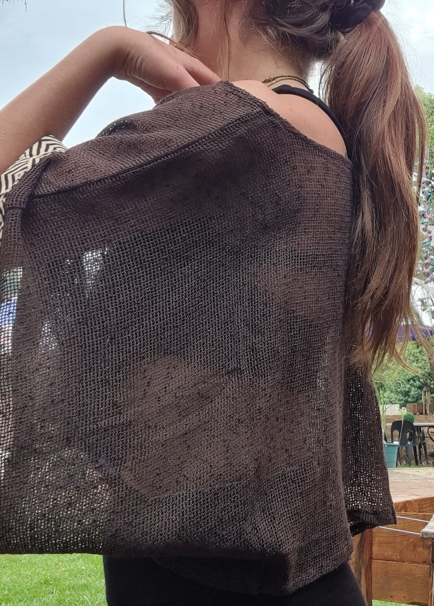 Cotton Throw Mesh Top