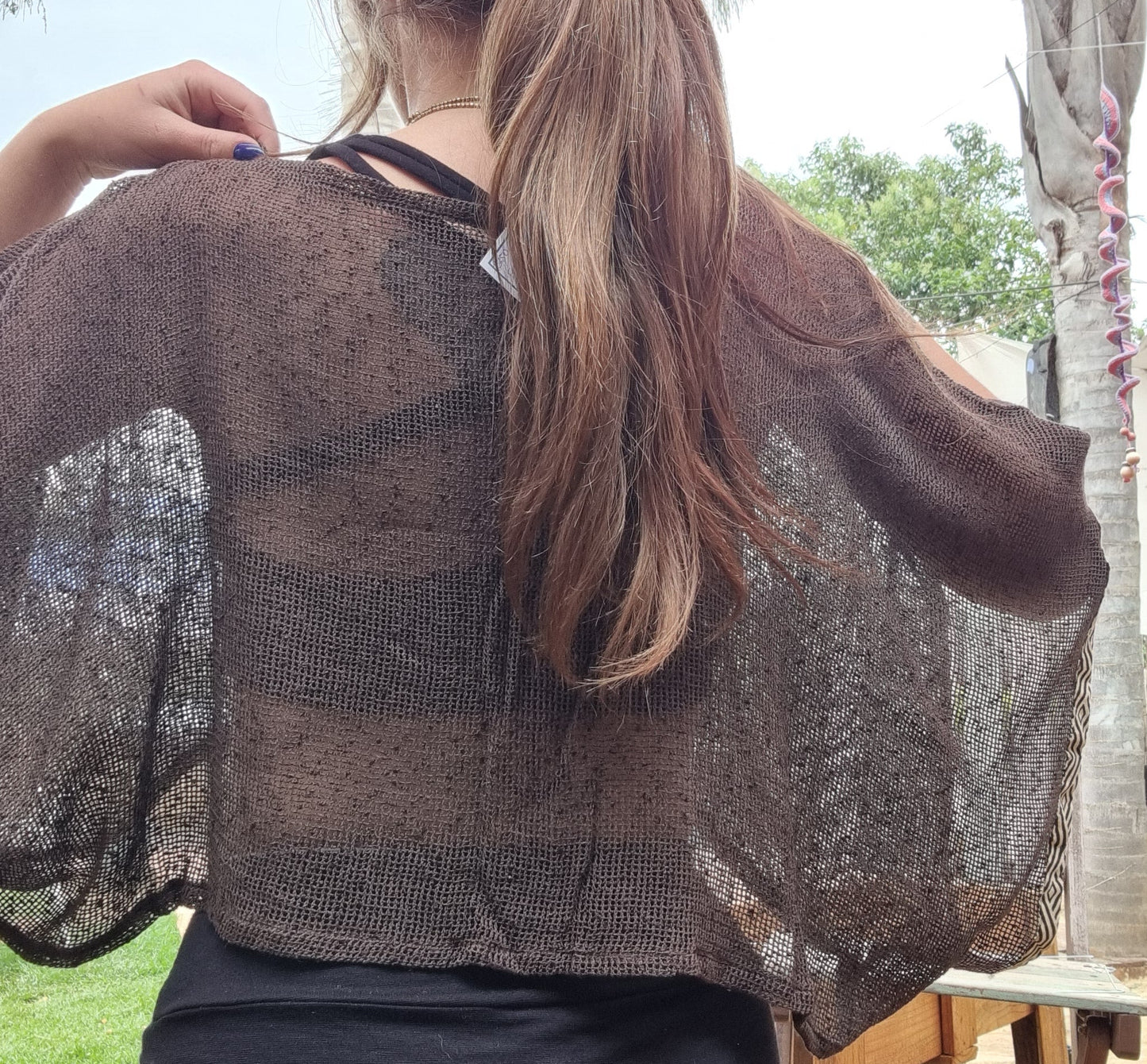 Cotton Throw Mesh Top