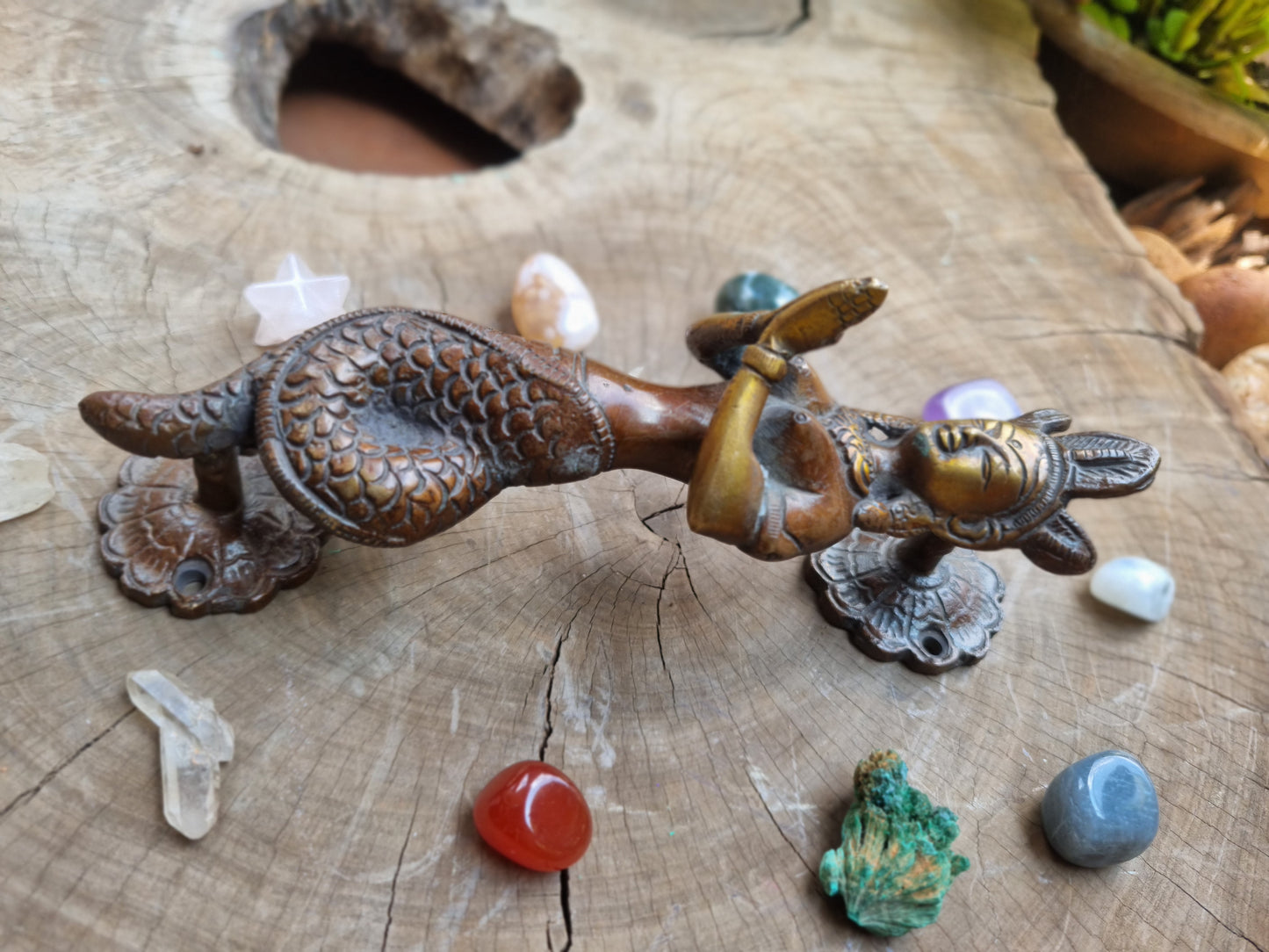 Solid Brass Naga Kanya Door Handle