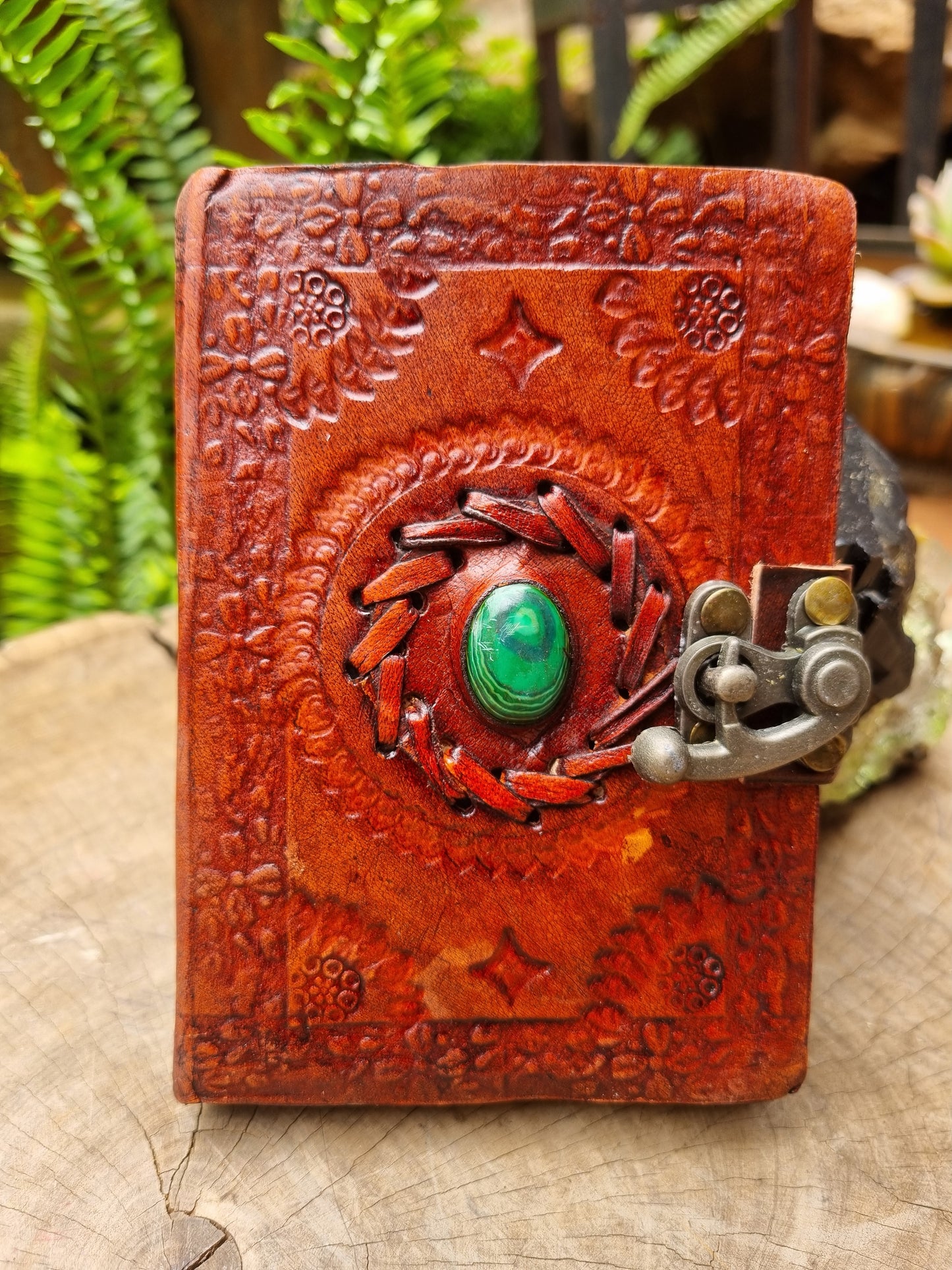 Malachite Leather Journal
