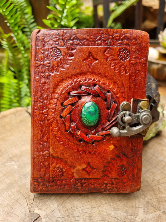 Malachite Leather Journal