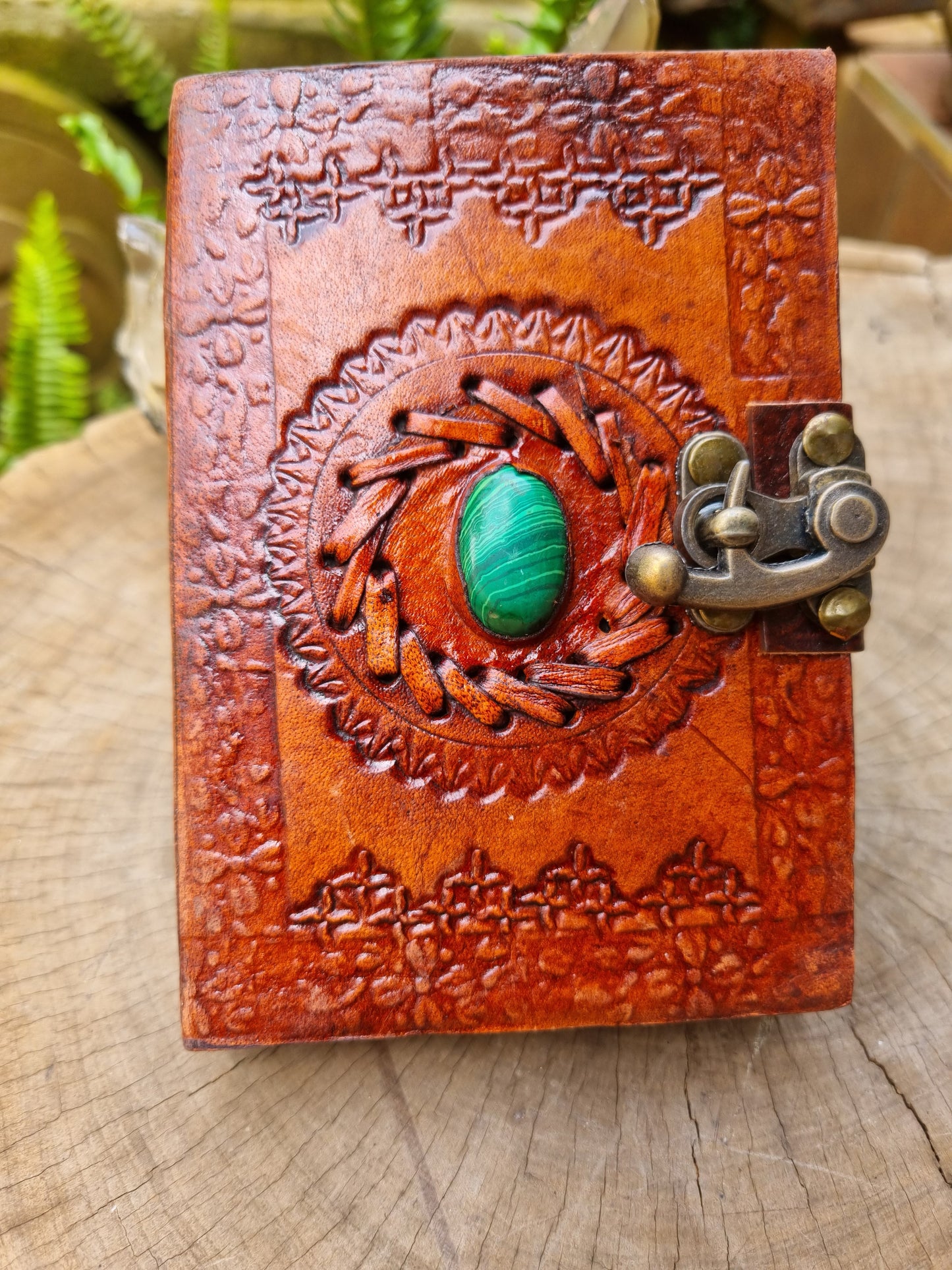 Malachite Leather Journal (13CM X 10CM)