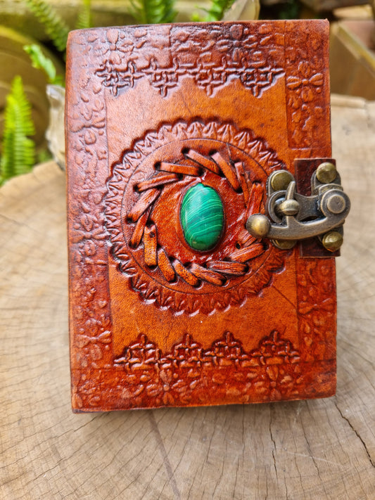Malachite Leather Journal (13CM X 10CM)