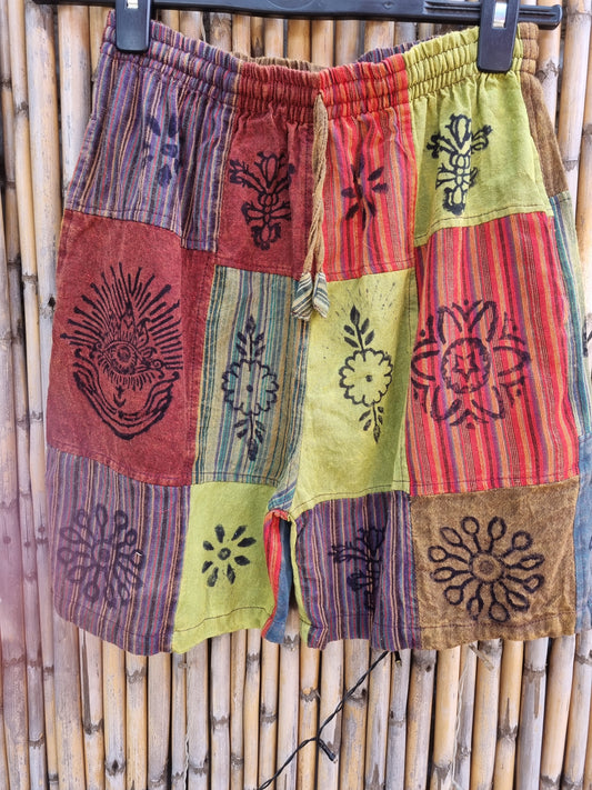 Cotton Patchwork Shorts