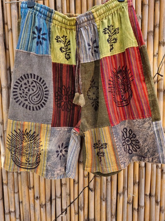 Cotton Patchwork Shorts