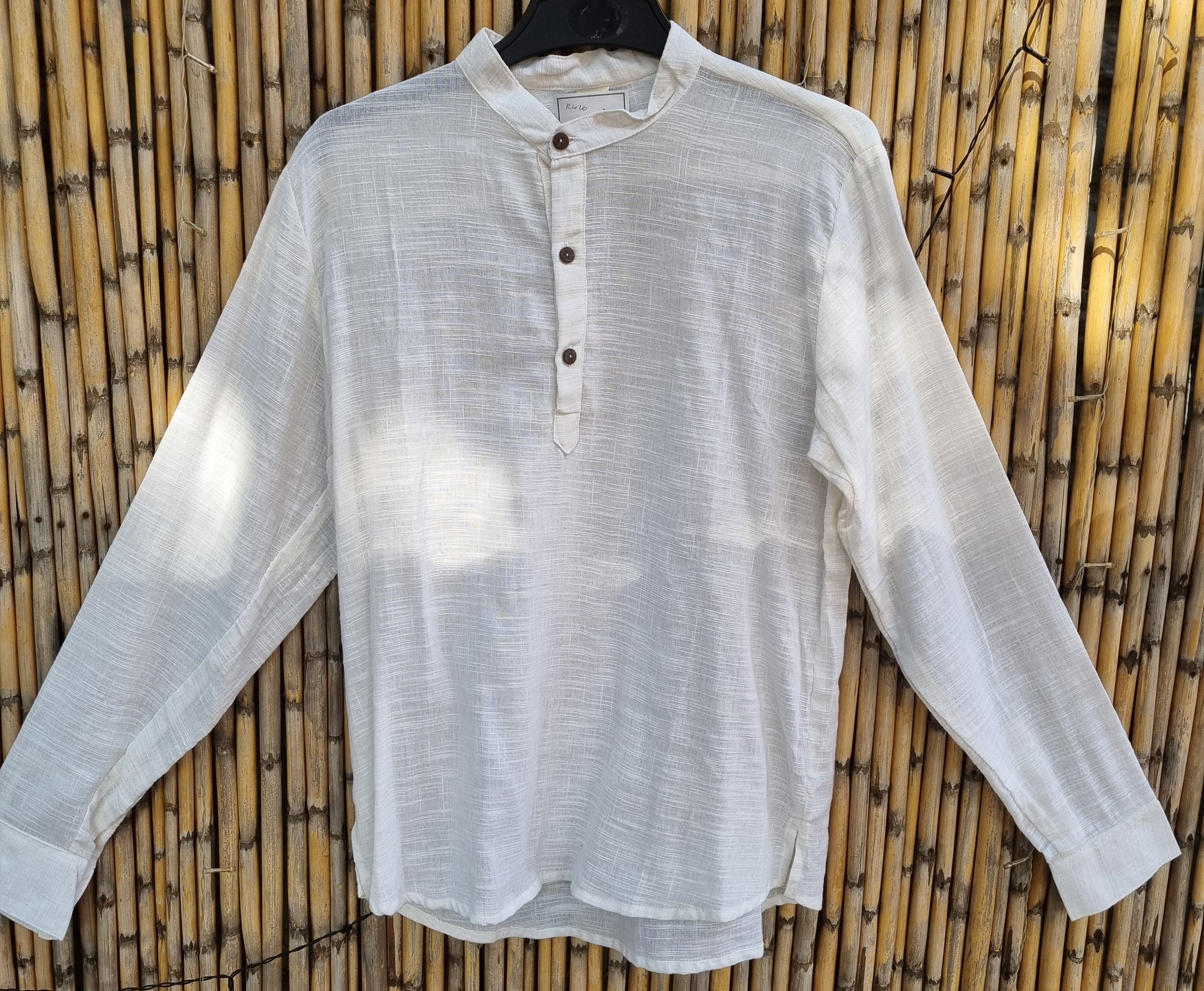 Cream/White Linen Shirt
