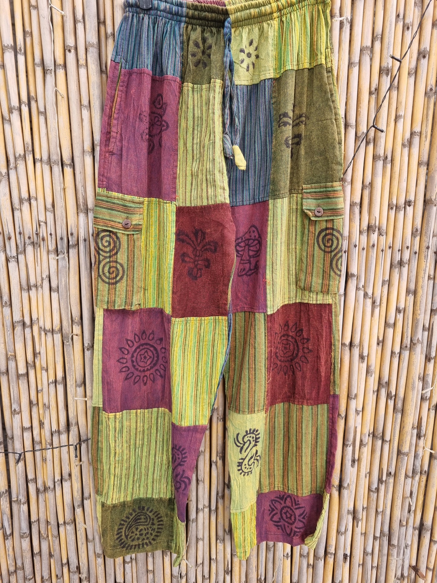 Flora Cotton Patchwork Pants (XL)