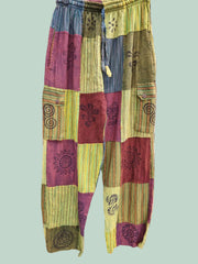 Flora Cotton Patchwork Pants (XL)