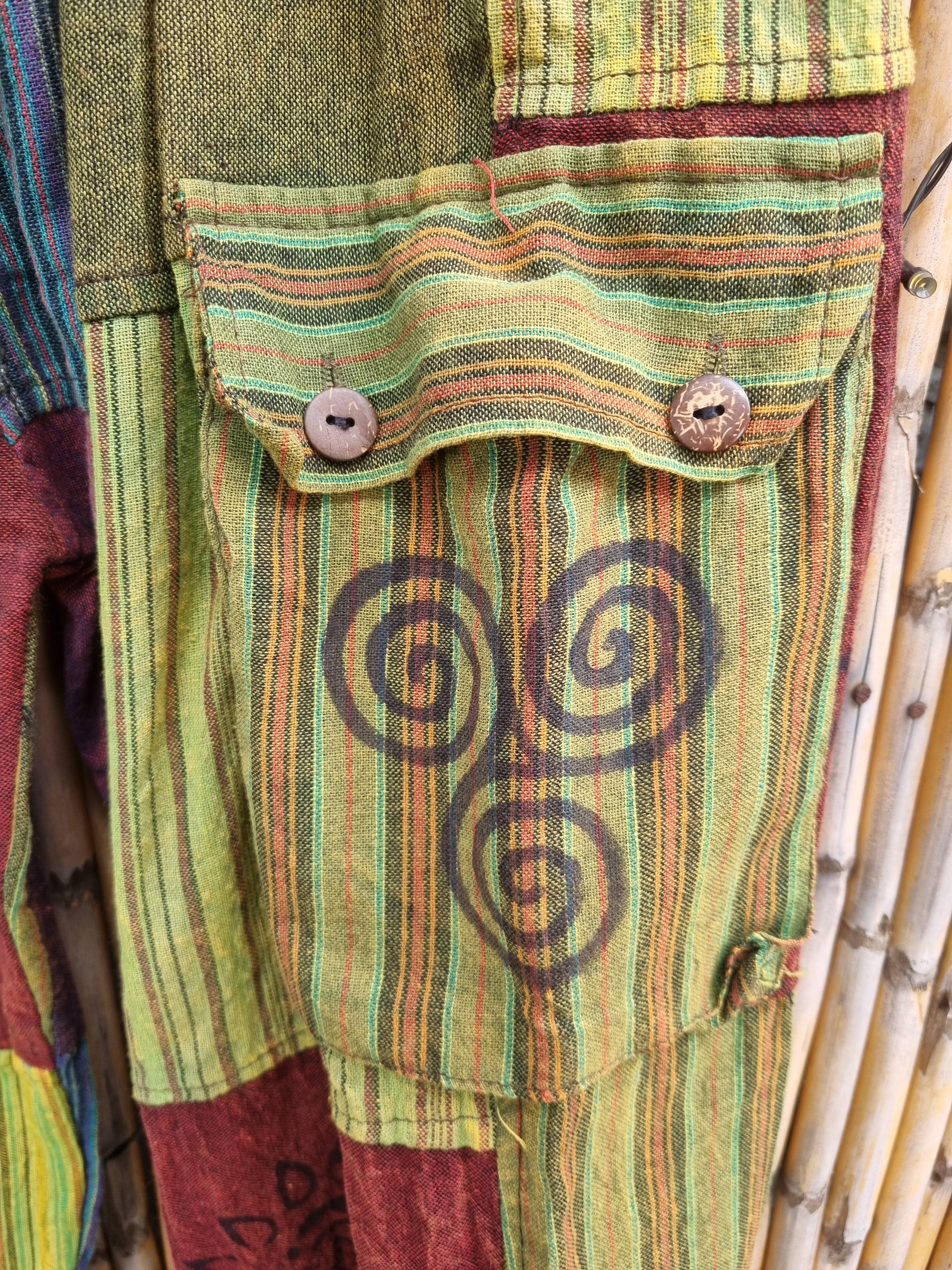 Flora Cotton Patchwork Pants (XL)