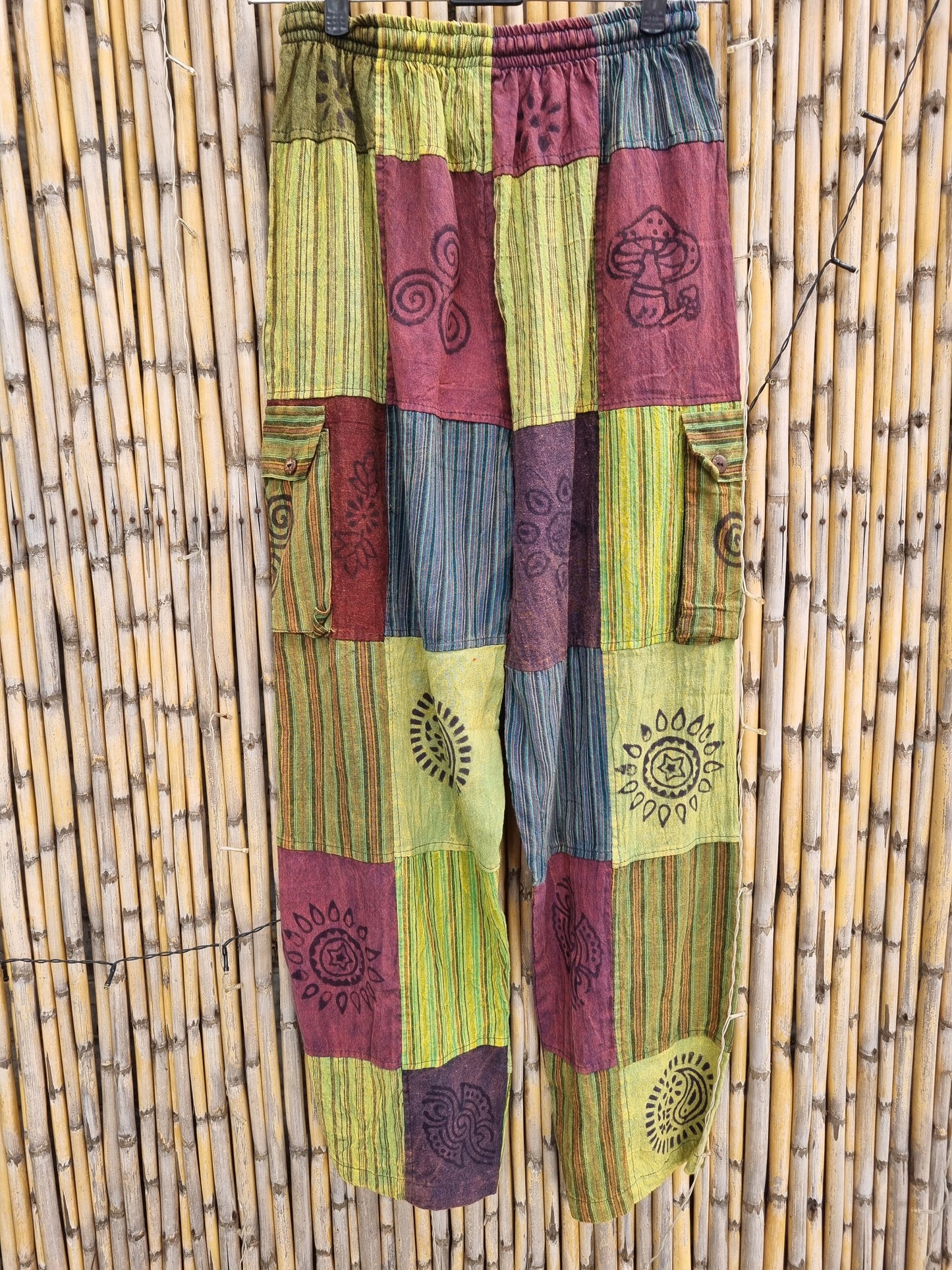 Flora Cotton Patchwork Pants (XL)