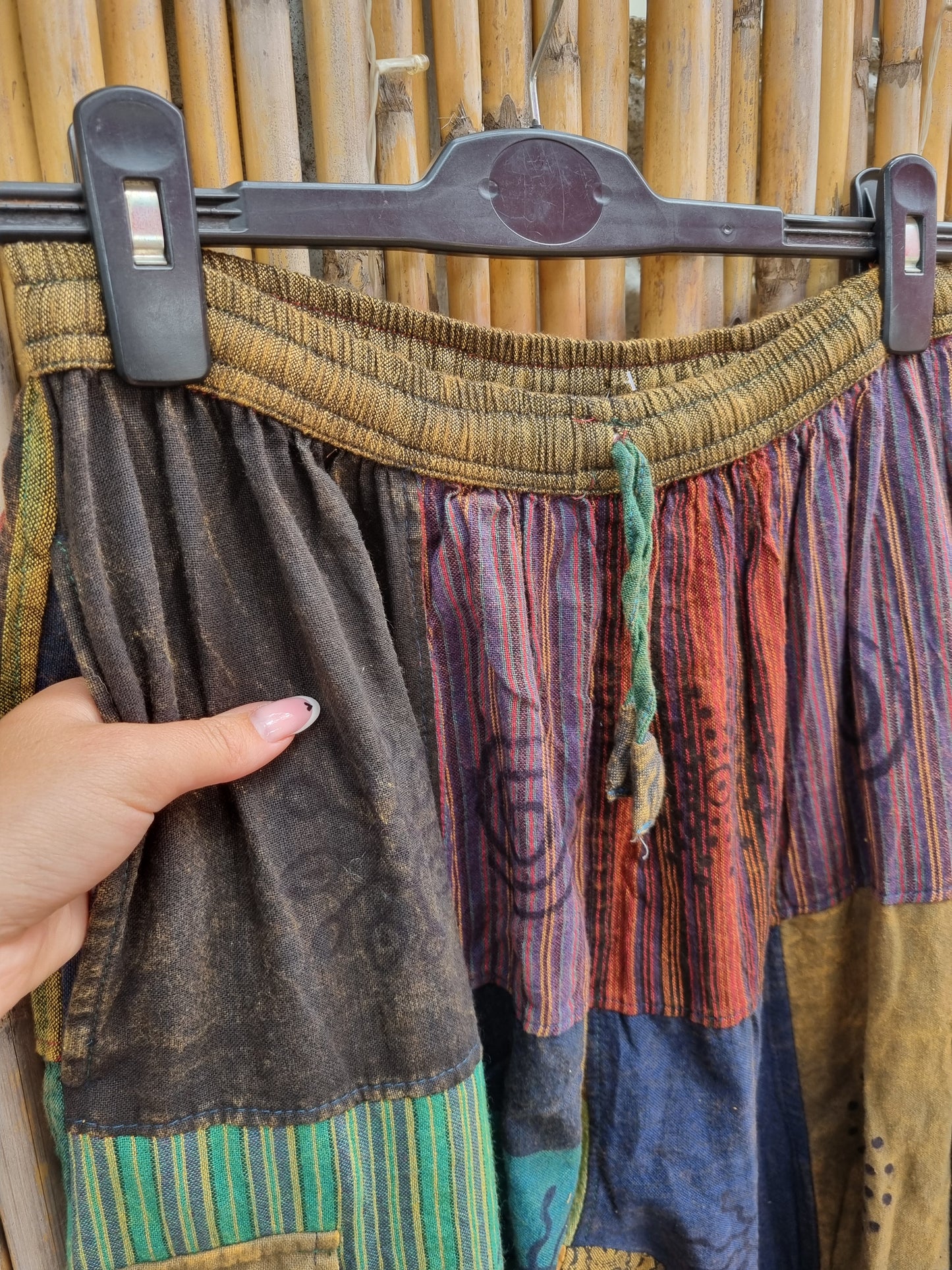 Priya Cotton Patchwork Pants (XL)