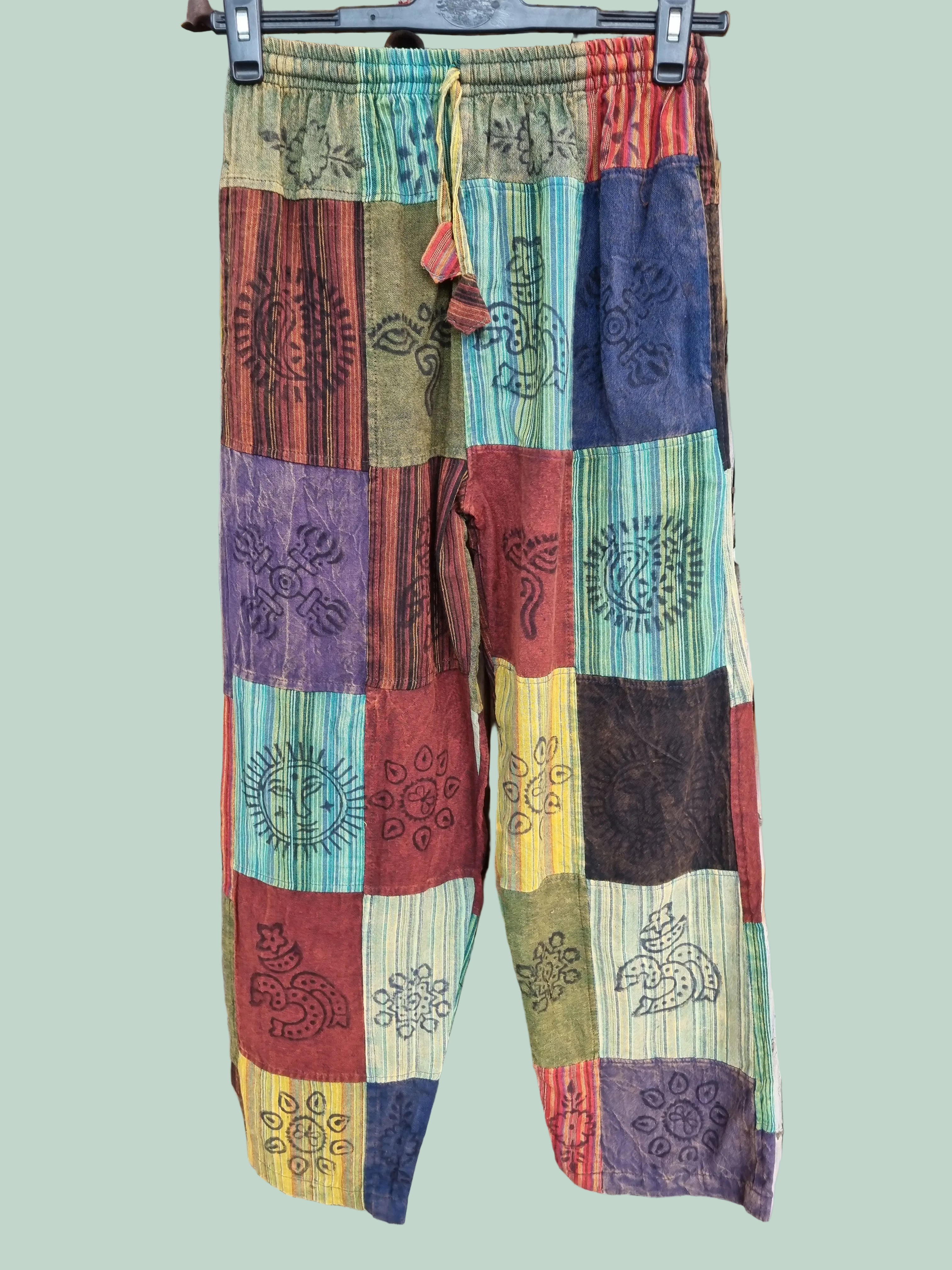 Jungle Cotton Patchwork Pants (L)