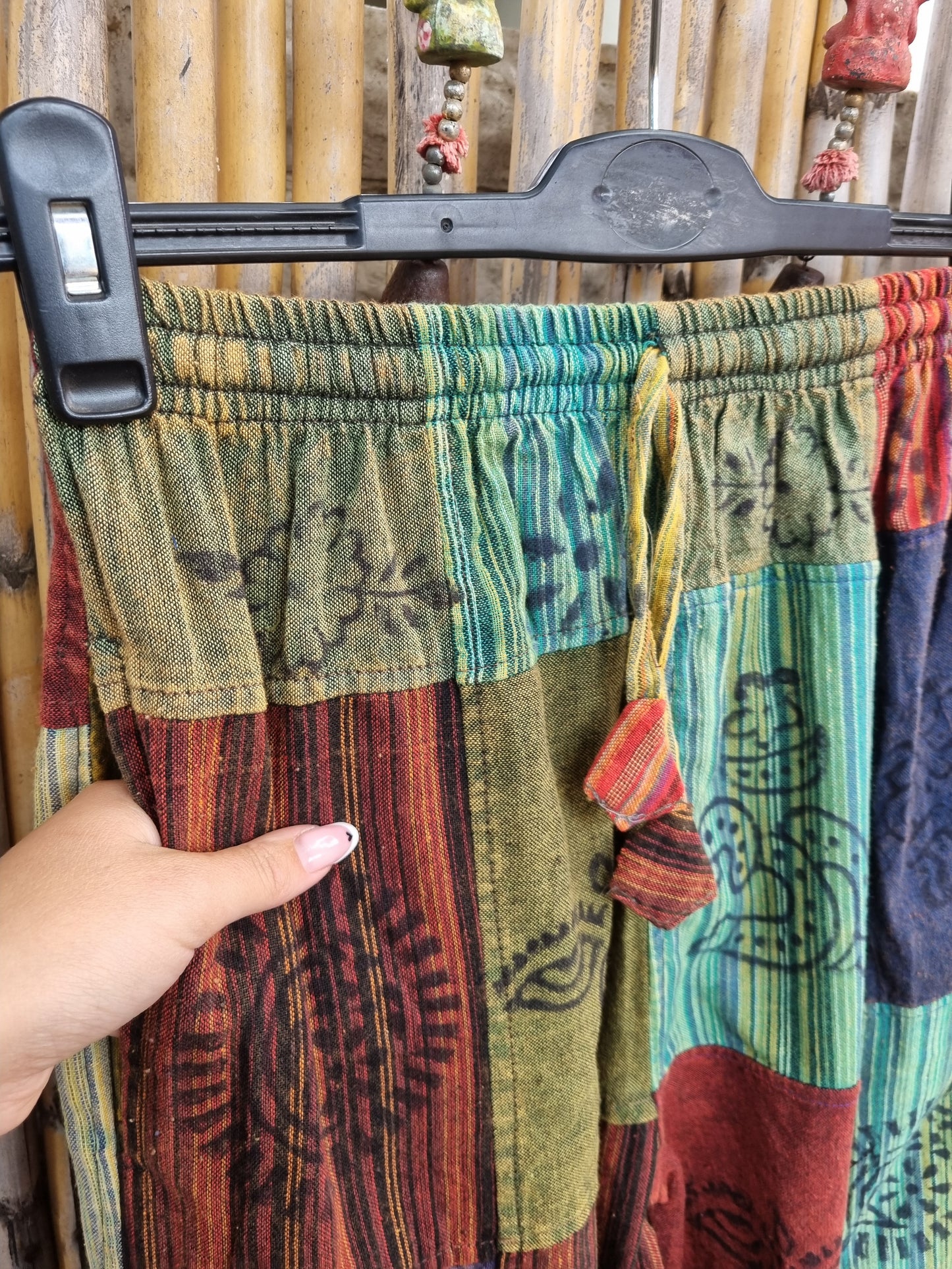 Jungle Cotton Patchwork Pants (L)