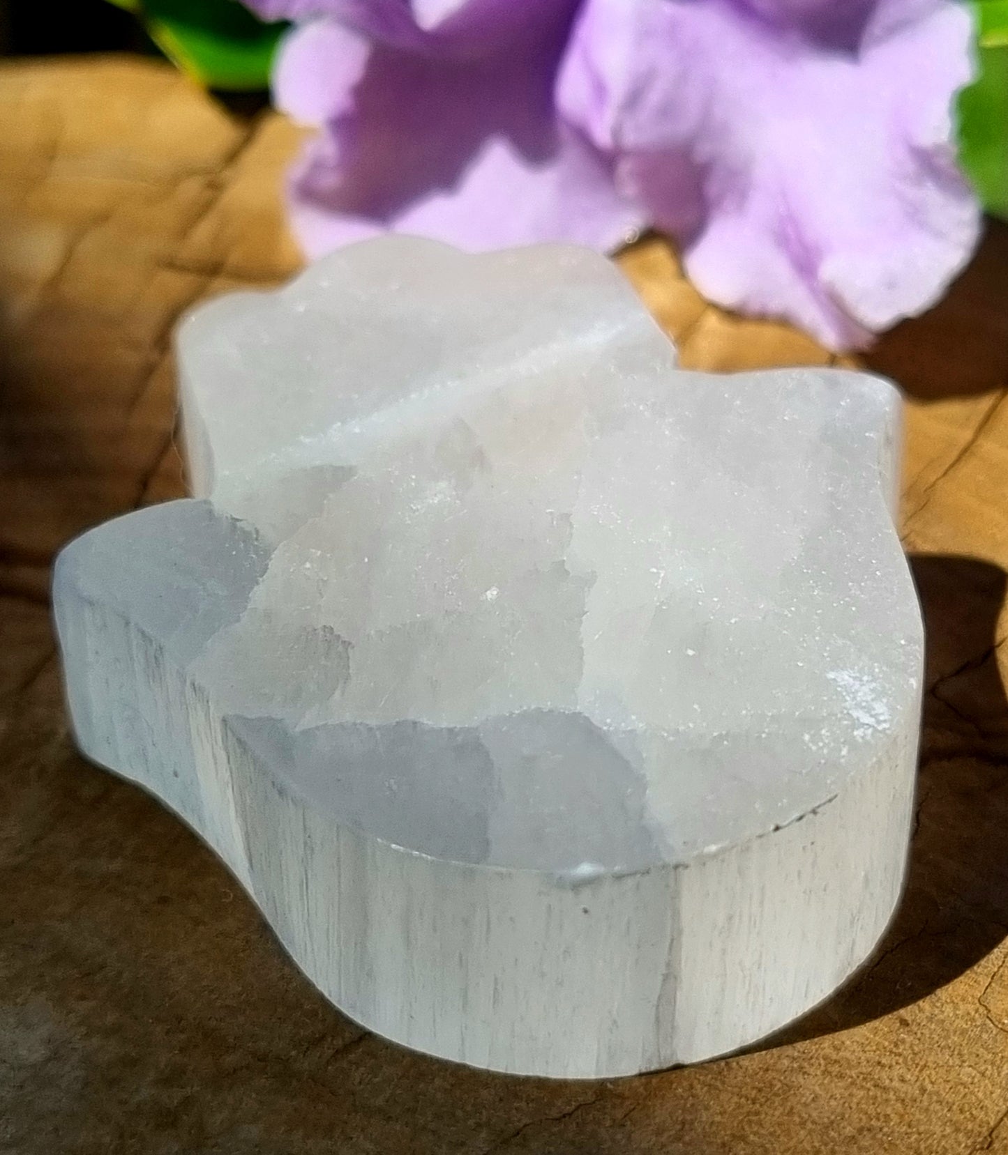 Selenite Hamsa Hand