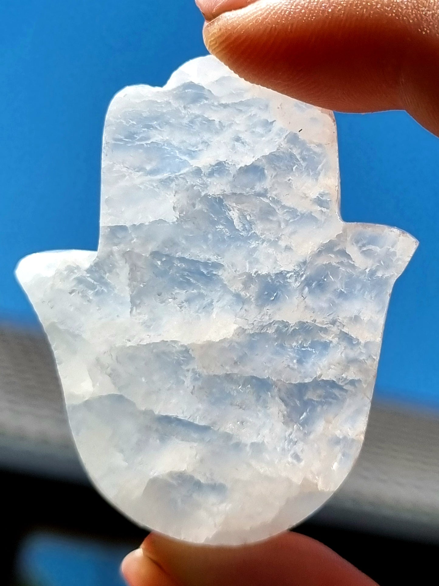 Selenite Hamsa Hand