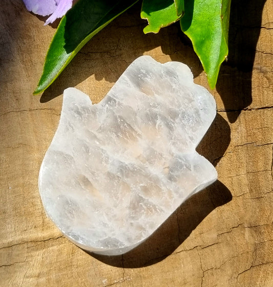 Selenite Hamsa Hand
