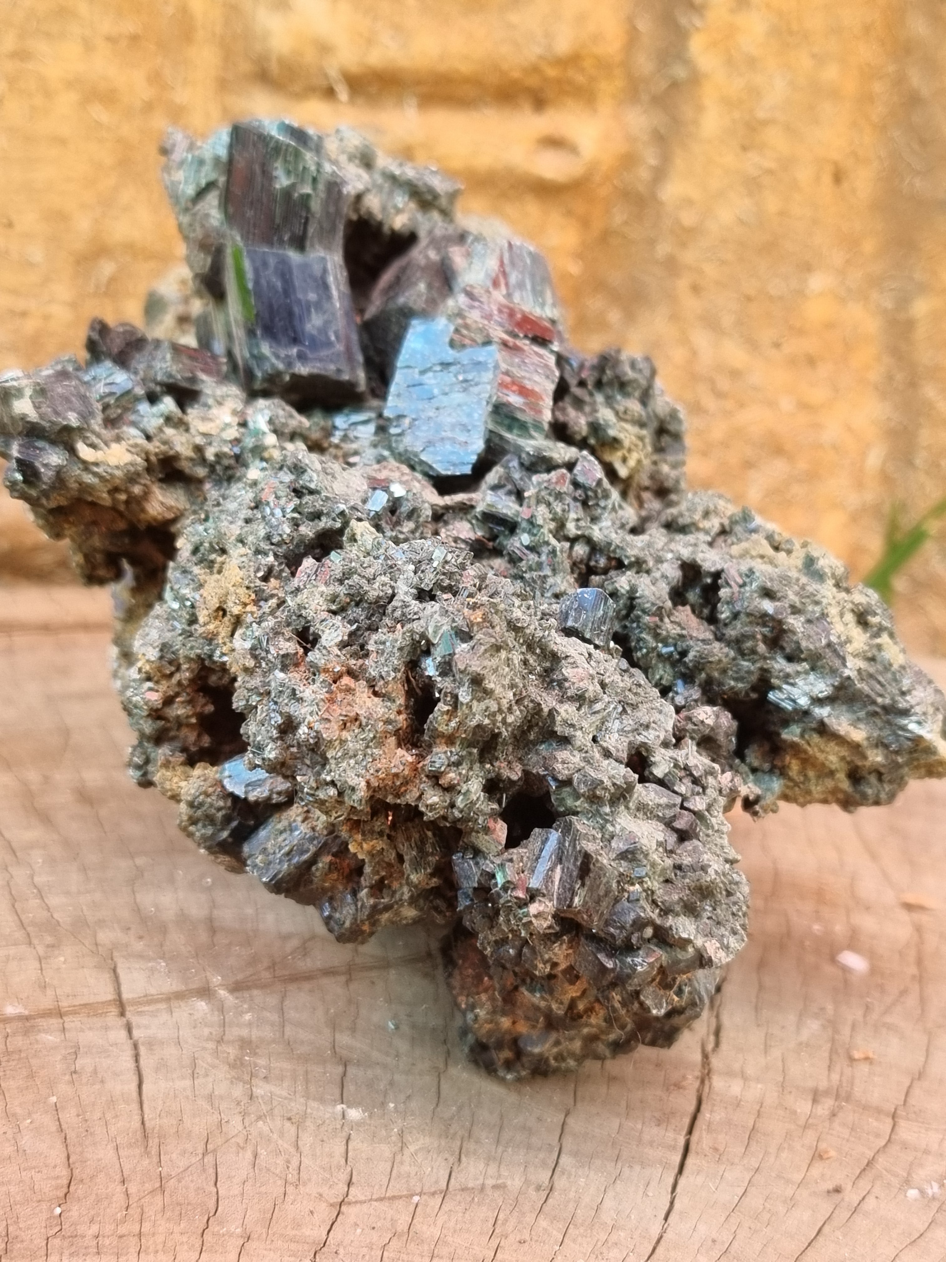 Raw Green Tourmaline in Matrix