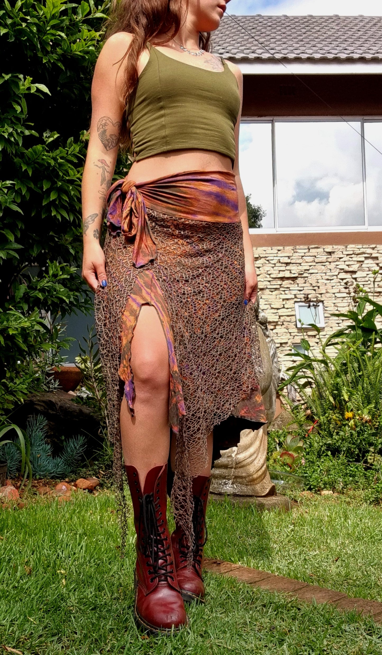 Mesh Mirage Cotton Skirt