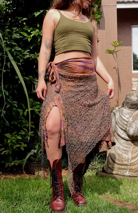 Mesh Mirage Cotton Skirt
