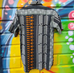 Mens Geometric Print Shirts - Burnt Embers