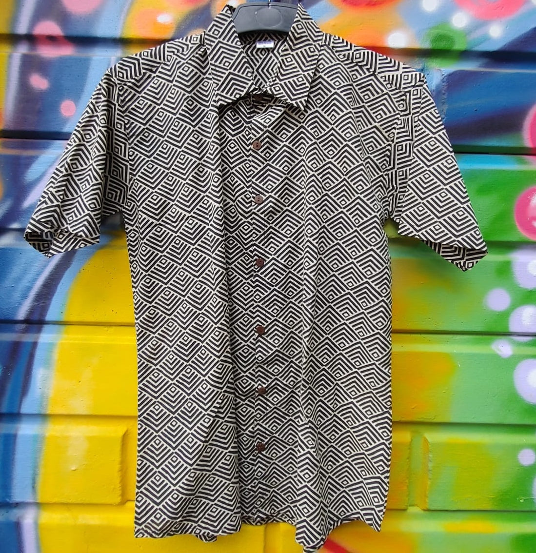 Mens Geometric Print Shirt- The Void