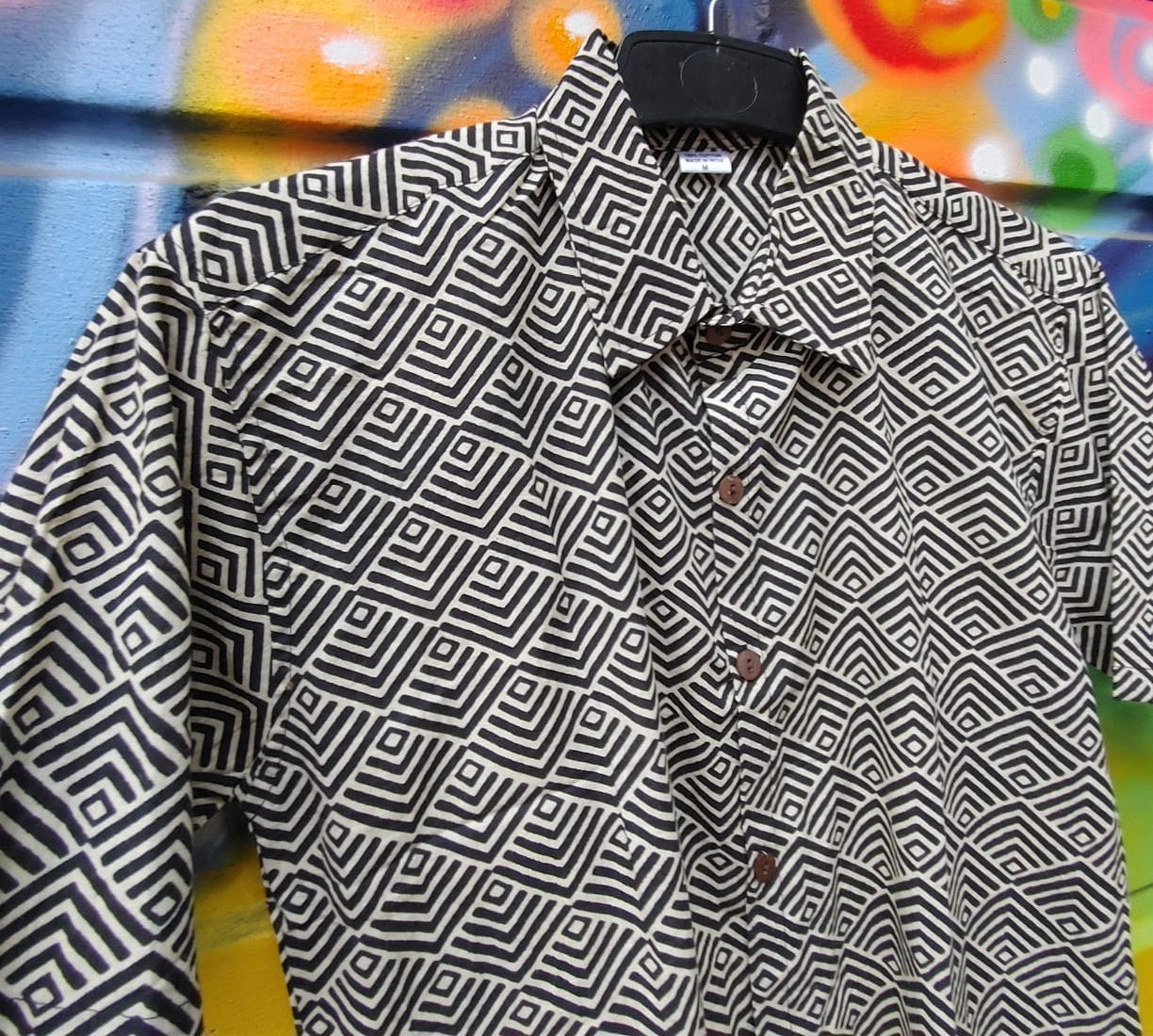 Mens Geometric Print Shirt- The Void