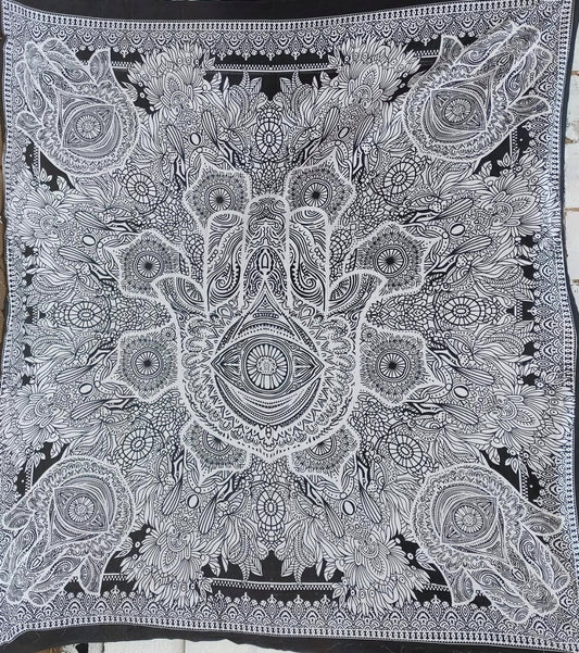 Hamsa Hand Kaleidoscope Tapestry (Double Size)