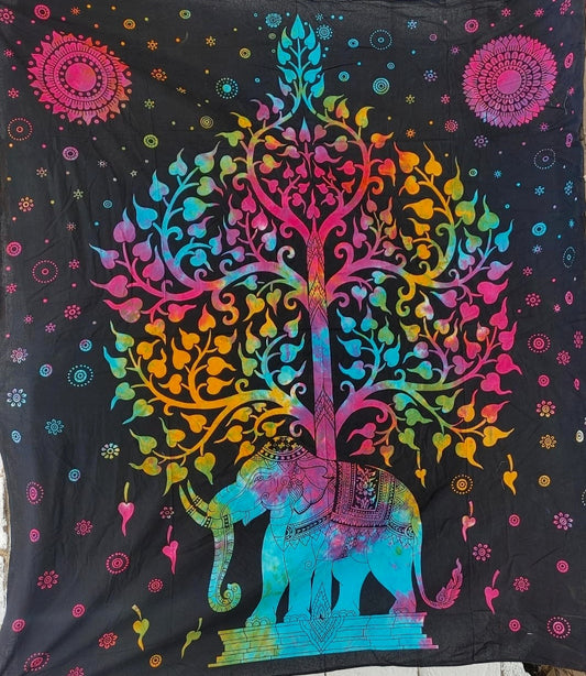 Elephant Tree of Life Tapestry (Double Size)