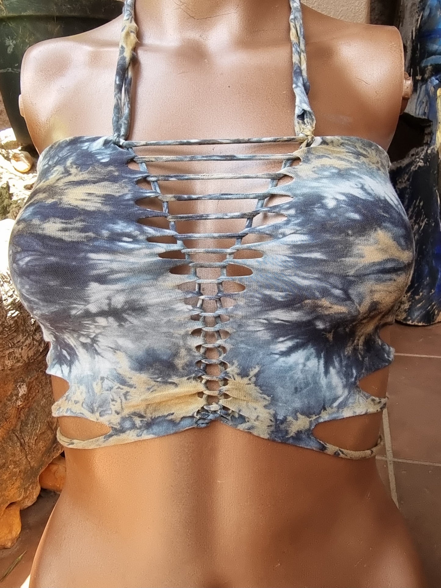 Distressed Tie Dye Top