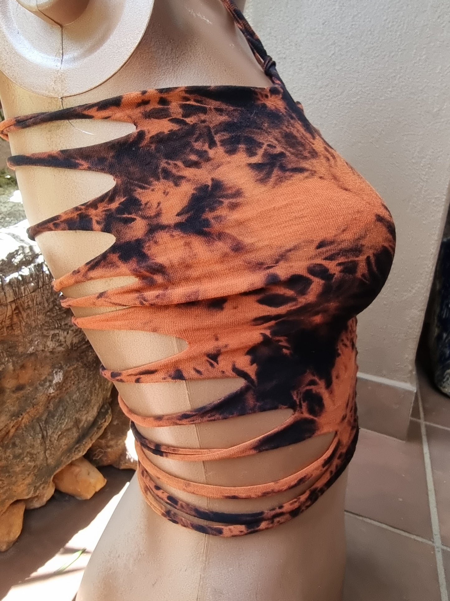 Distressed Tie Dye Top