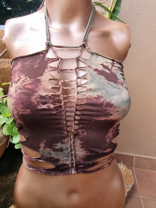 Distressed Tie Dye Top