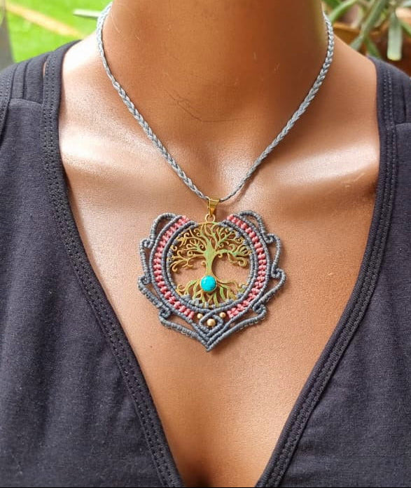 Tree of Life Macrame Necklace