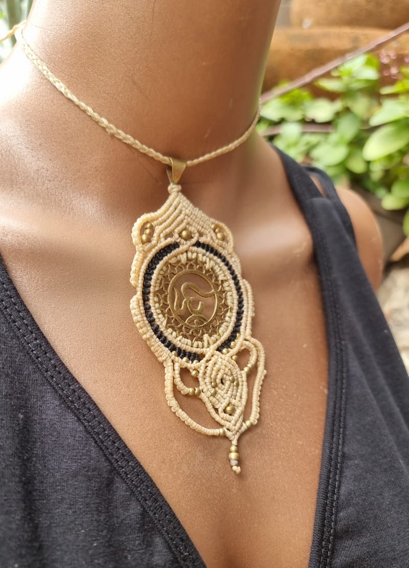 Om Macrame Necklace