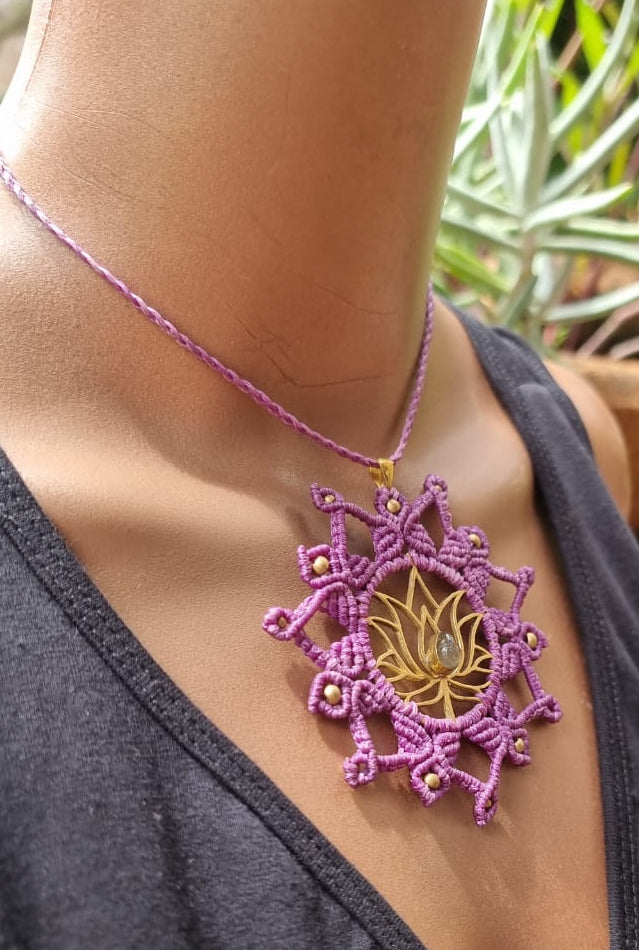 Lotus Macrame Necklace