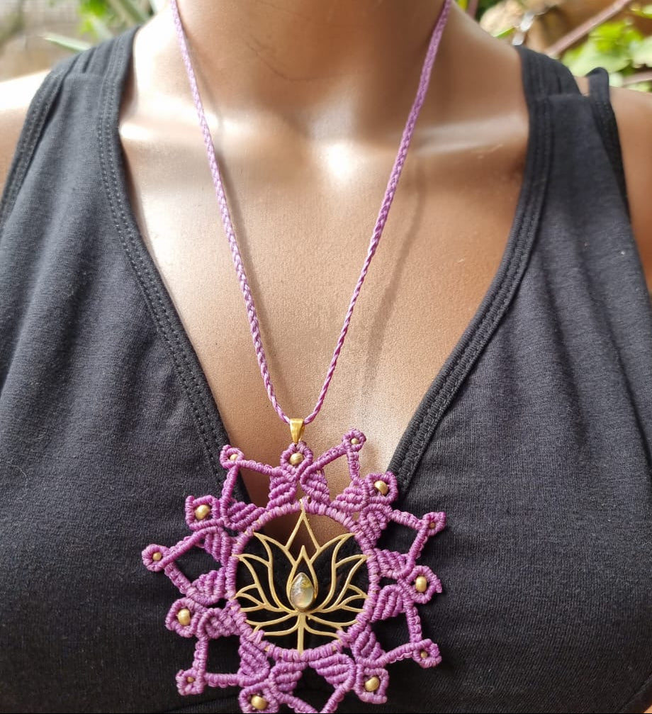 Lotus Macrame Necklace
