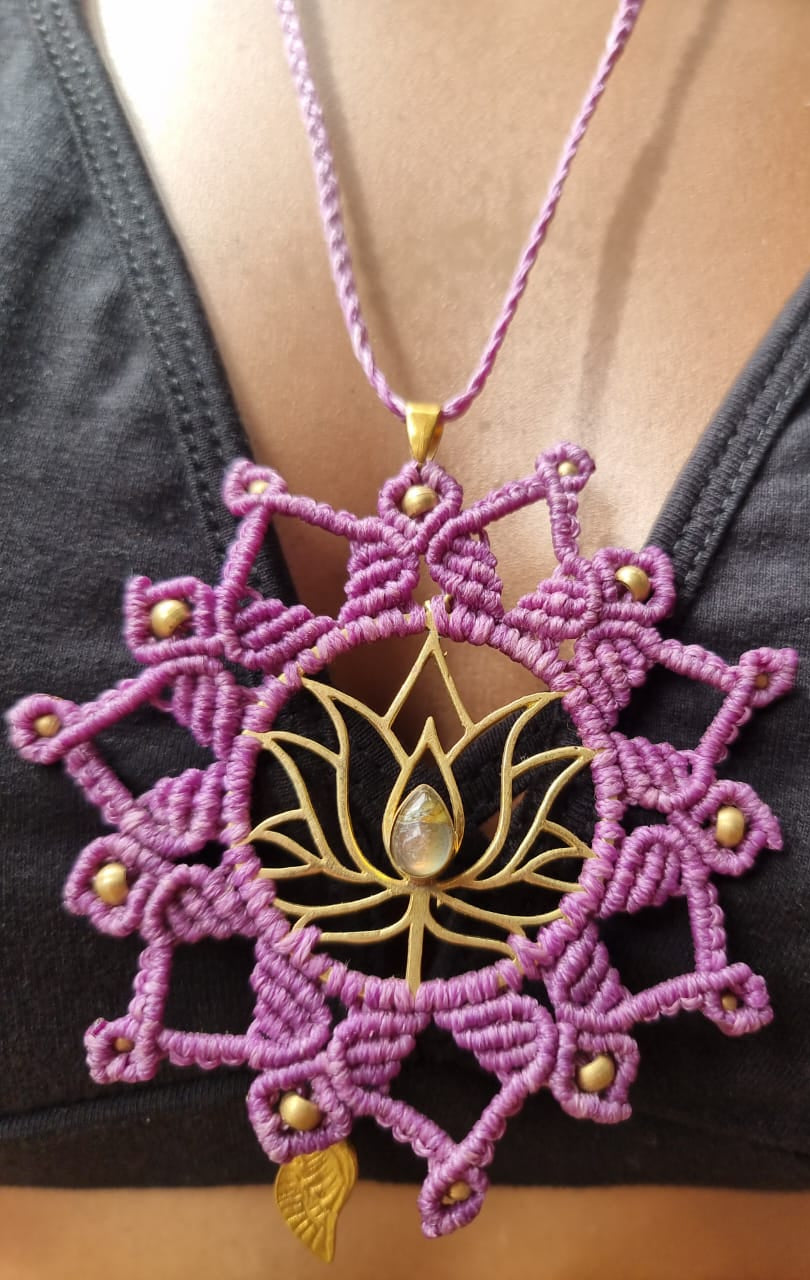 Lotus Macrame Necklace