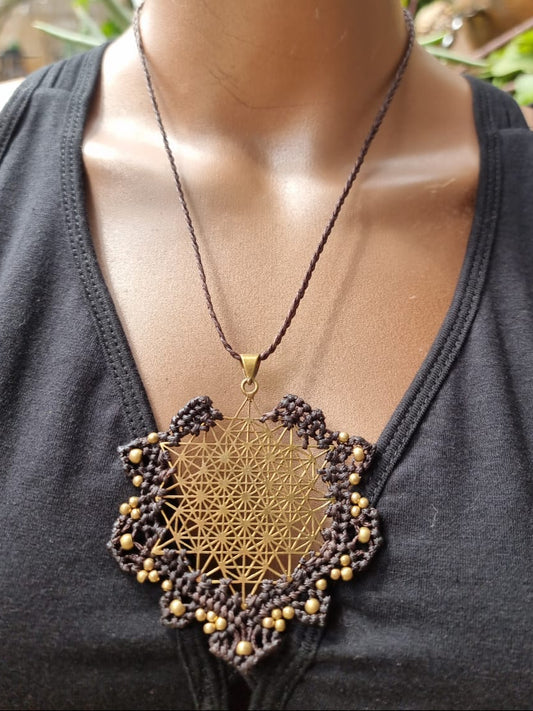 Star Flower Macrame Necklace