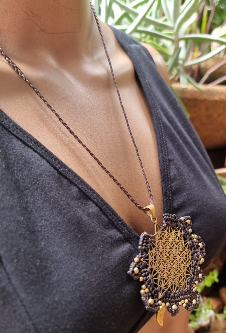 Star Flower Macrame Necklace
