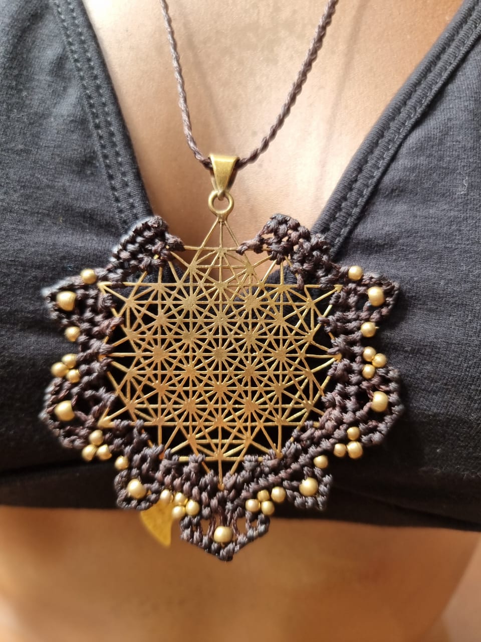 Star Flower Macrame Necklace