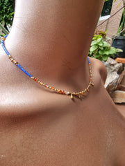 Brass & Crystal Beaded Necklace