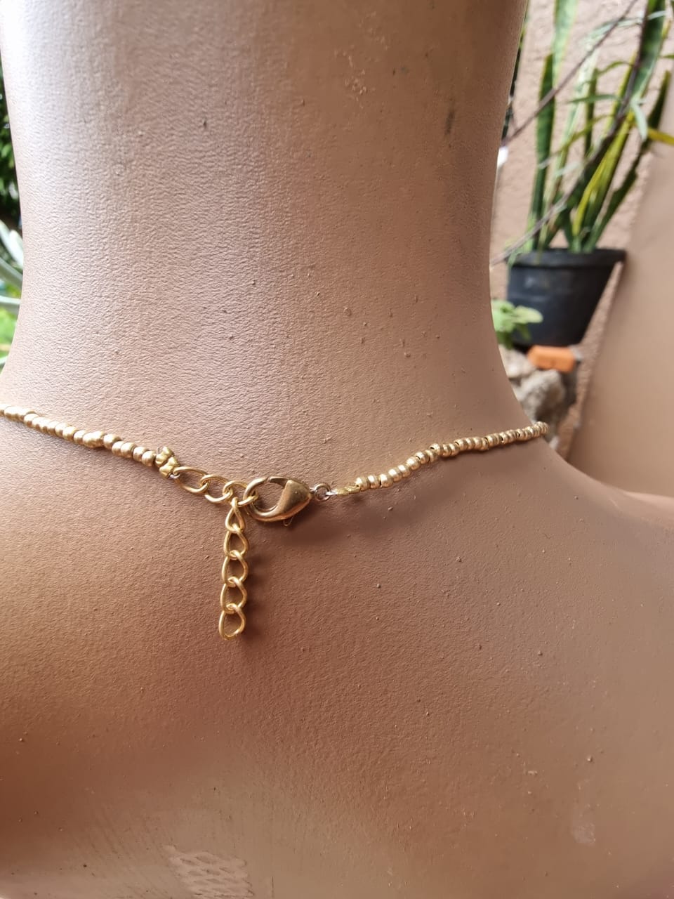 Brass & Crystal Beaded Necklace