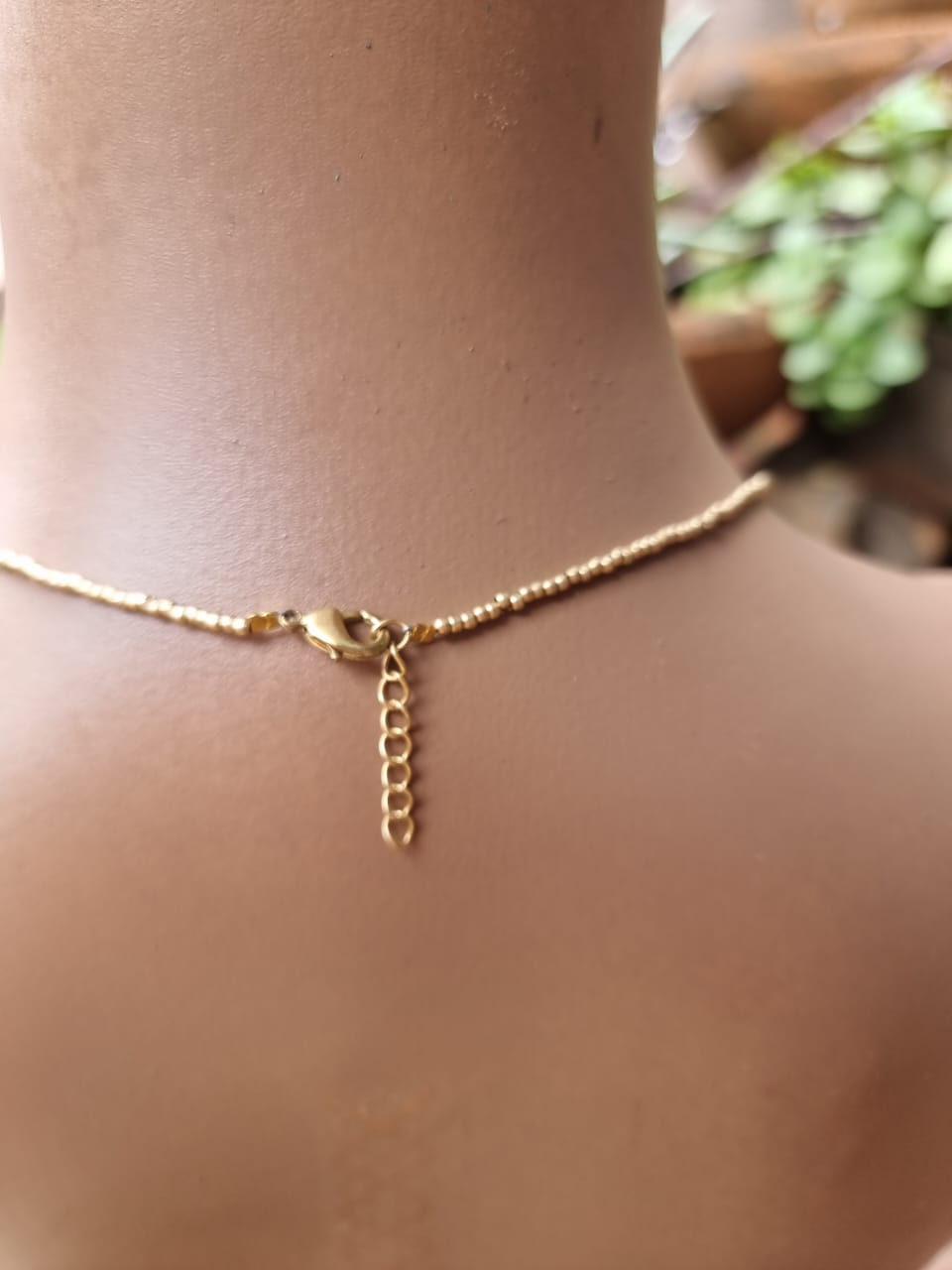 Brass & Crystal Beaded Necklace