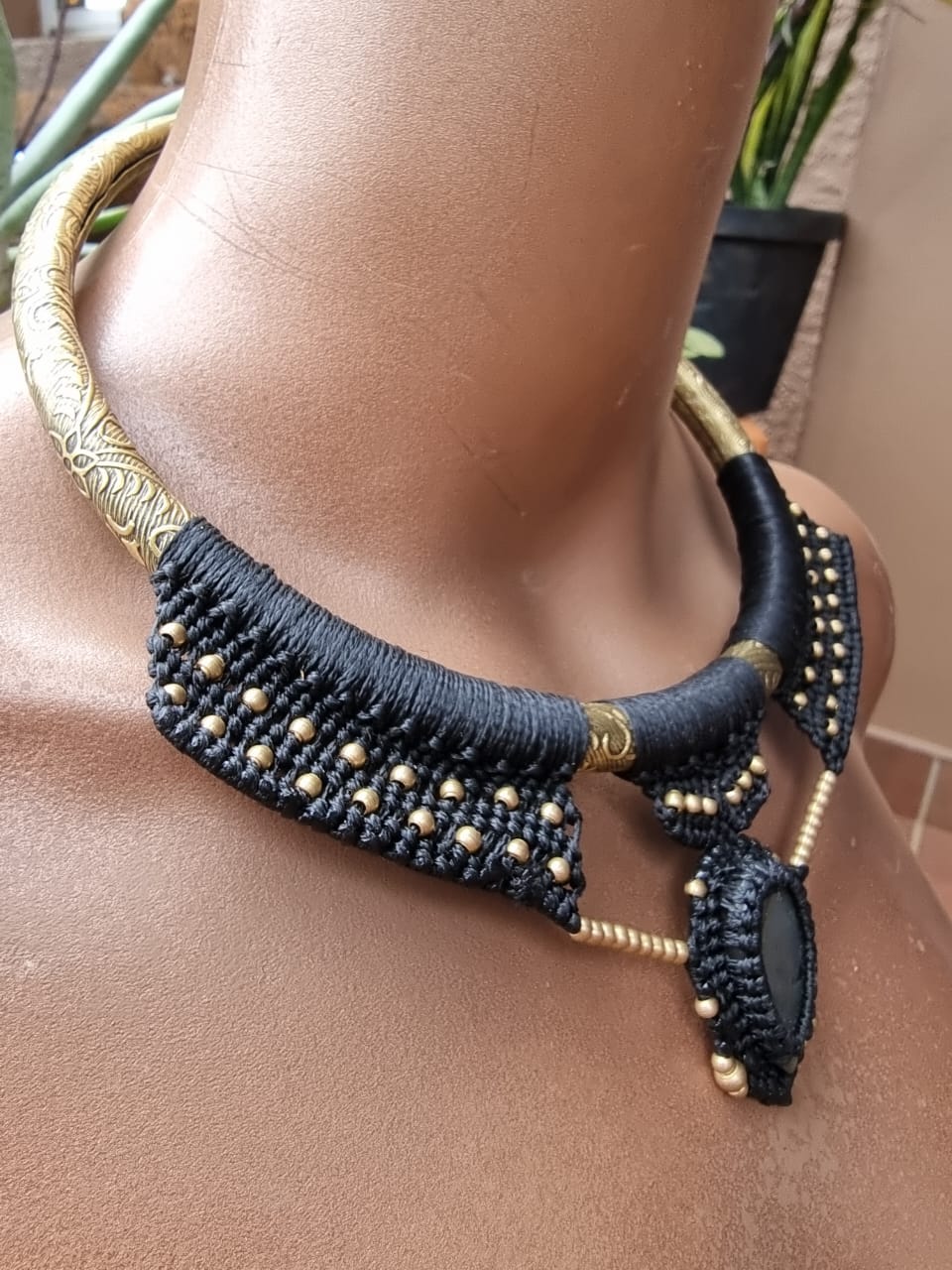 Brass Macrame Necklace