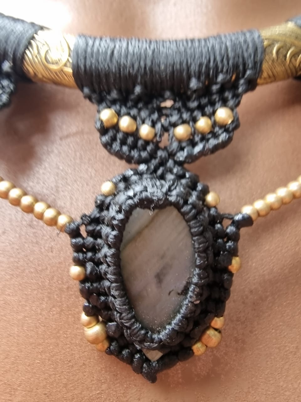 Brass Macrame Necklace