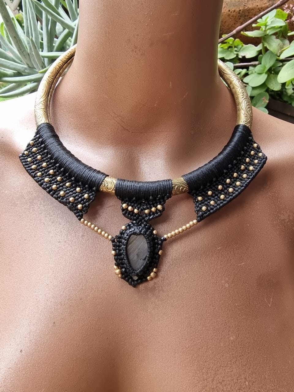 Brass Macrame Necklace