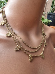 Pure Brass Layered Necklace