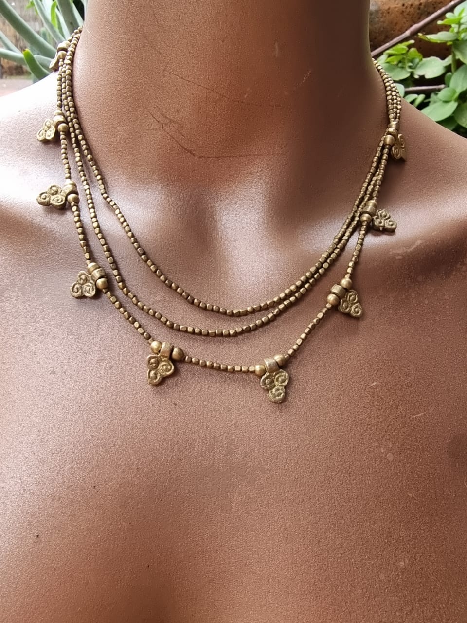 Pure Brass Layered Necklace