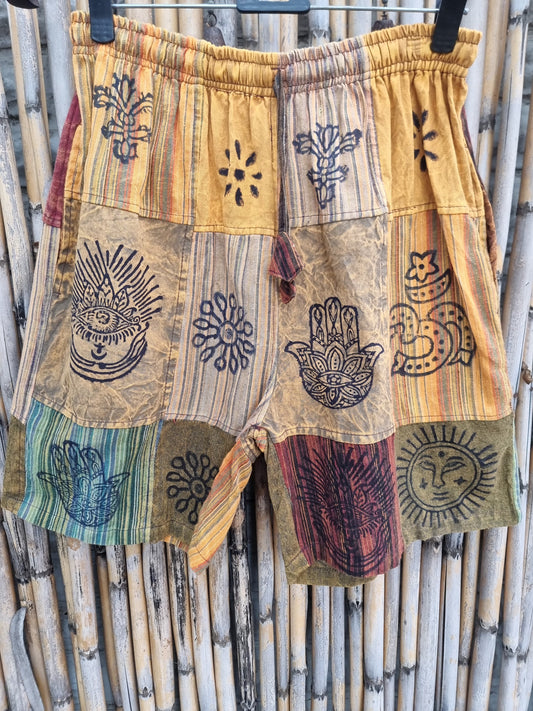 Cotton Patchwork Shorts