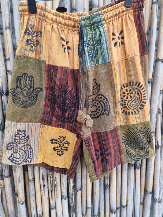 Cotton Patchwork Shorts